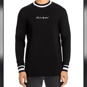Karl Lagerfeld Black Crewneck Sweater Size Small